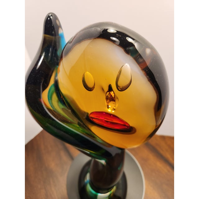 Emerald Luigi Mellara Murano Glass "Homage to Picasso" Monumenta 11lbs Abstract Face For Sale - Image 8 of 9