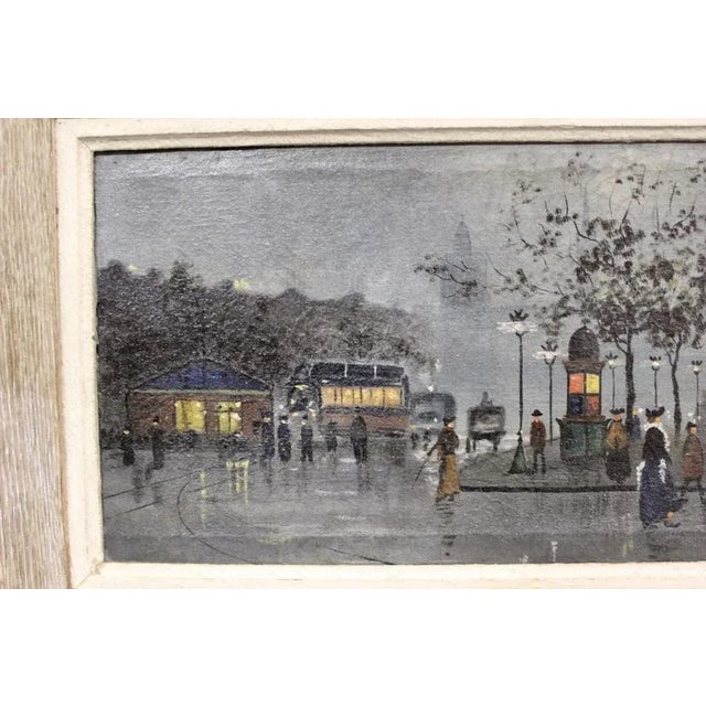 Animated View of Paris in the Evening, 1900, Oil on Canvas, Framed For Sale - Image 7 of 10