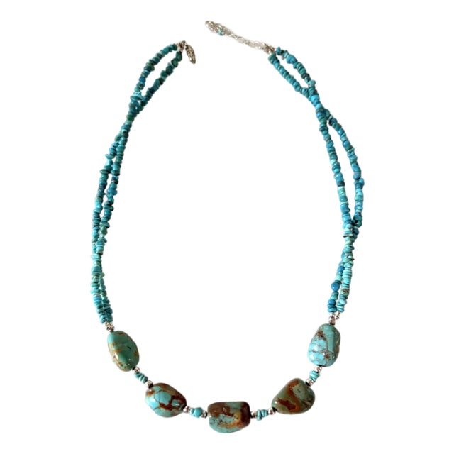 Vintage Turquoise Beaded Necklace For Sale