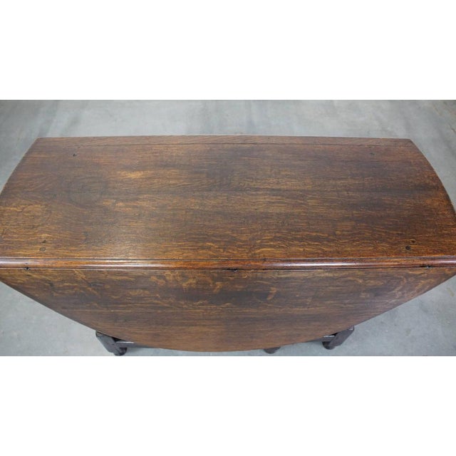 Brown Antique English Oak Gateleg Table For Sale - Image 8 of 17