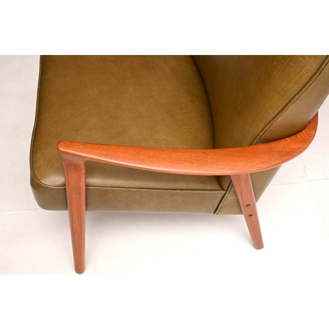 Vintage Swedish Armchair in Walnut and Leather attributed to Inge Andersson from Bröderna Andersson, 1960 For Sale - Image 9 of 10