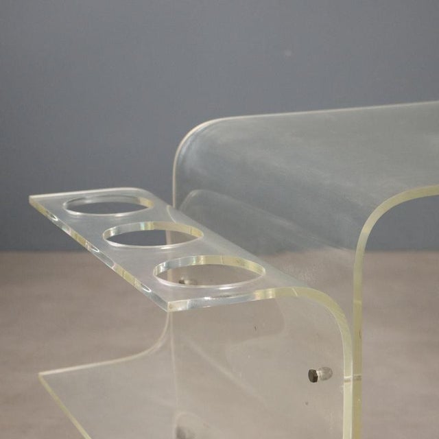 Vintage Acrylic Glass Bar Cart, 1960s For Sale - Image 3 of 7
