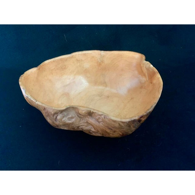 Wood Handcrafted Spruce Burl Wood Bowl With Live Edge For Sale - Image 7 of 12
