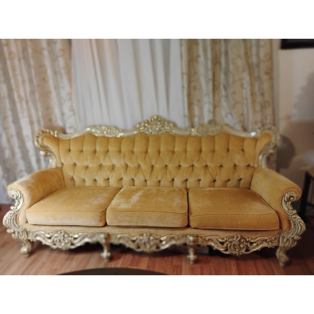 Vintage Custom Made Italian Sofa Set For Sale - Image 6 of 7