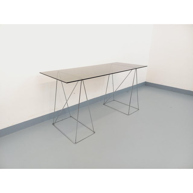 Vintage Desk in Smoked Glass and Chrome Metal, 1970s For Sale - Image 18 of 18