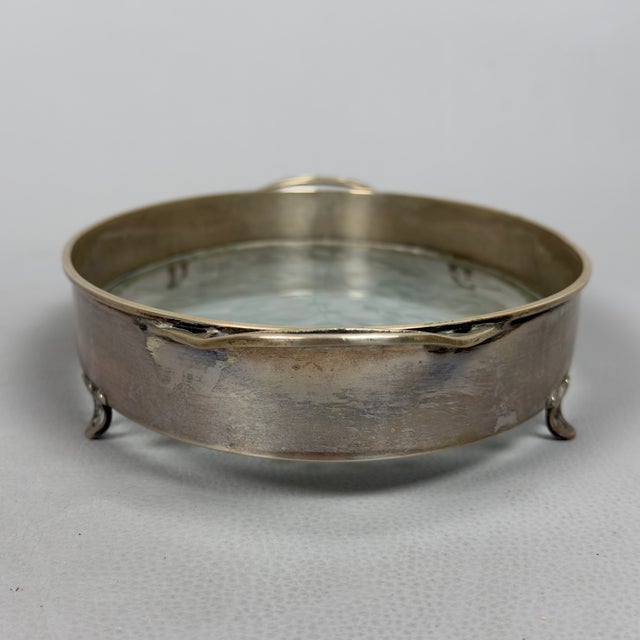 Oval Tray in 800 Silver and Satin Crystal For Sale - Image 3 of 15