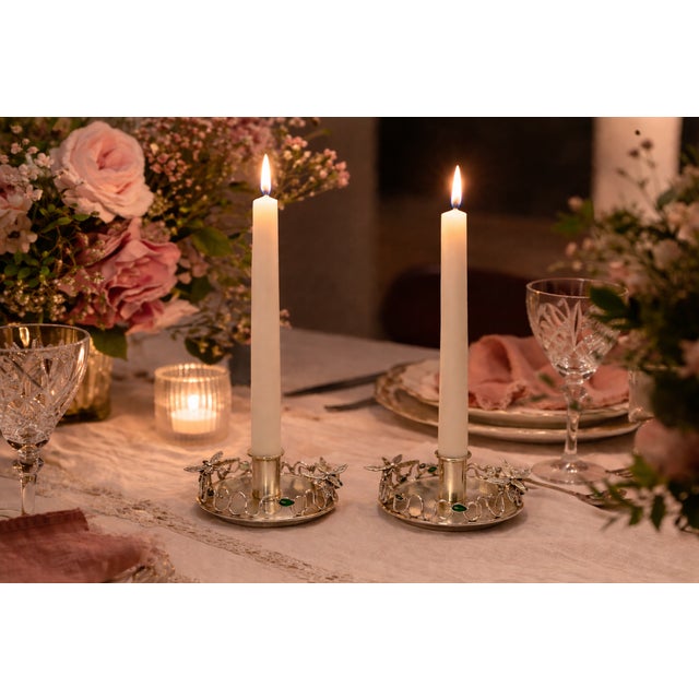 Striking pair of Emilia Castillo Taxco candle holders, an exceptional example of Mexican Modern design and Taxco...