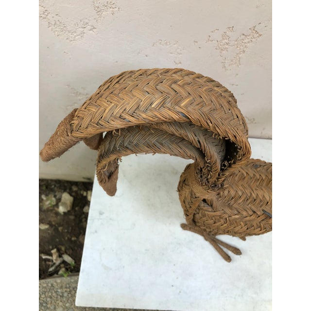 Circa 1950 Large French Wicker Rooster For Sale - Image 9 of 11
