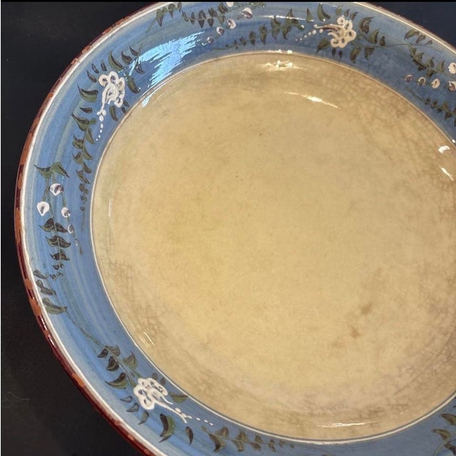 French Country Rare Veironique Pichon Maison Uzes France Clay Bowl Hand Made Pottery 14.5” For Sale - Image 3 of 12