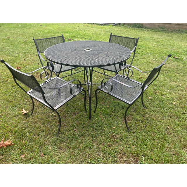 50's Wrought Iron Outdoor/Indoor Salterini Garden Dinette Set by Tempestini, Attributed For Sale In Washington DC - Image 6 of 7