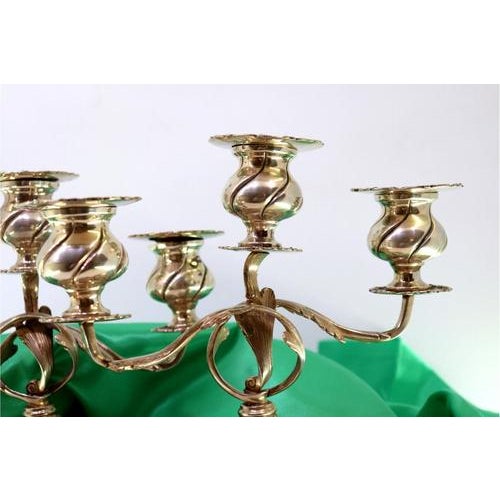 Low Skirted Candelabra with Three Lights in Silver For Sale - Image 3 of 8
