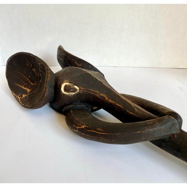 Brown Vintage Babanki-Style Hand-Carved Elephant Wall Sculpture, Cameroon Grassfields For Sale - Image 8 of 11