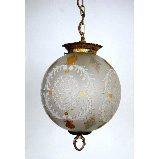 Brass and Glass Hollampe Chandelier from Unbekannt, 1960s For Sale - Image 6 of 14