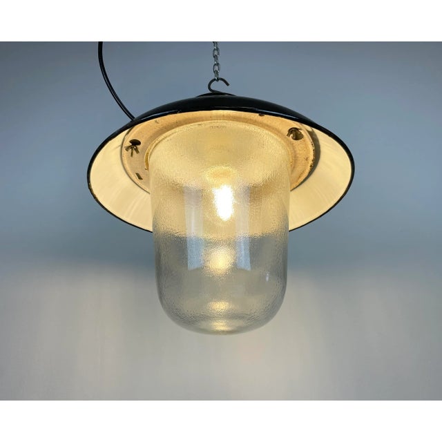 Industrial Factory Hanging Lamp in Black Enamel from Elektrosvit, 1960s For Sale - Image 12 of 13