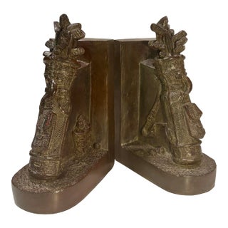 Vintage Austin Productions Brutalist Golf Bag Bookends- a Pair For Sale