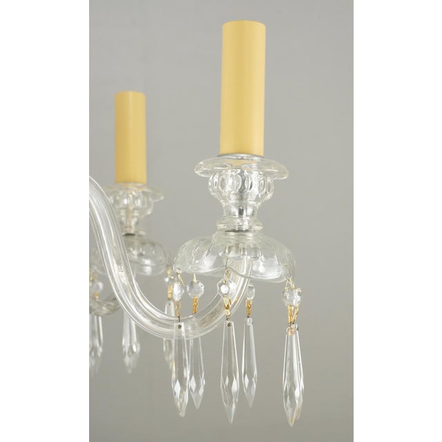 Mid 20th Century Mid 20th Century Restored Traditional Five Light Clear Crystal Chandelier For Sale - Image 5 of 9