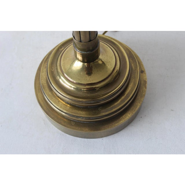 Brass Tommi Parzinger Brass Art Deco Palm Tree Table Lamp With Patina For Sale - Image 8 of 11