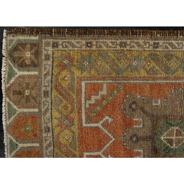 Early 21st Century Turkish Mini Rug Oriental Hand Knotted Vintage Rug 1'7" x 3'6" #21032 For Sale - Image 5 of 8