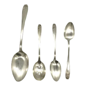 1950s Daffodil Silverware by International Silver Signed 1847 by Rodgers Bros- 4 Pieces