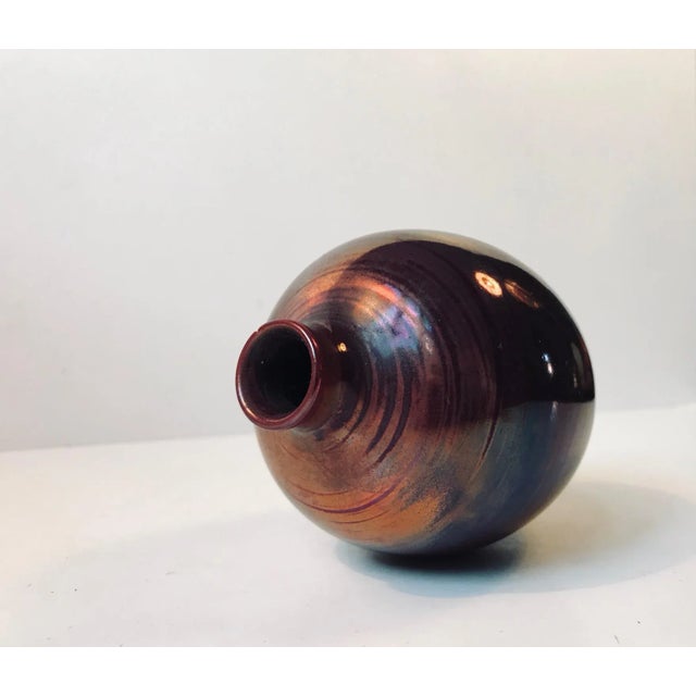 Copper Mid-Century Ceramic Vase by Poul Nielsen, 1960s For Sale - Image 8 of 10