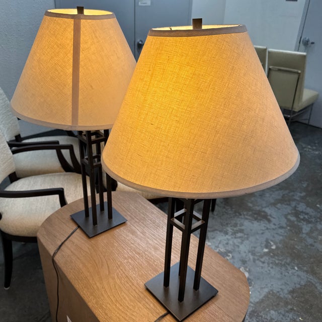 Modernist Lattice Tower Table Lamps, Pair For Sale In San Francisco - Image 6 of 12