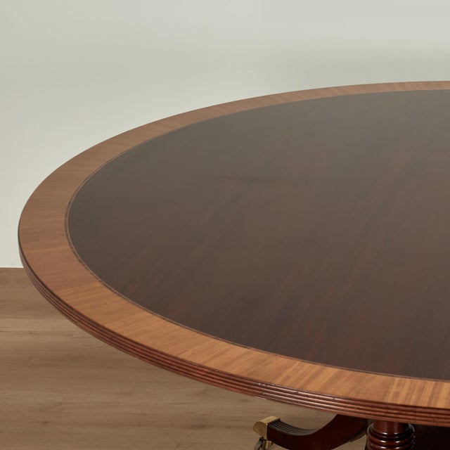 1980s Large Round Regency Style Dining Table For Sale - Image 5 of 18