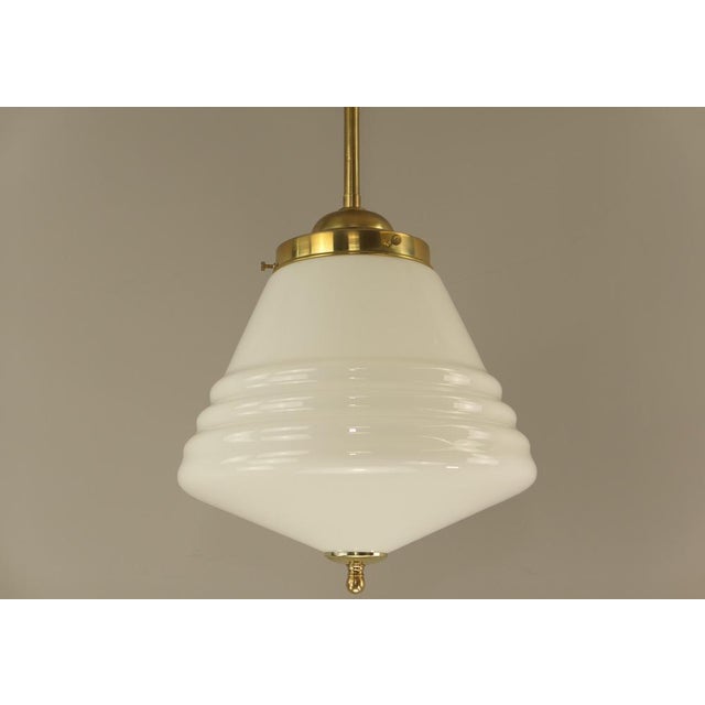 Art Deco Pendant Lamp with Opaline Glass from Philips, 1920s For Sale - Image 3 of 8