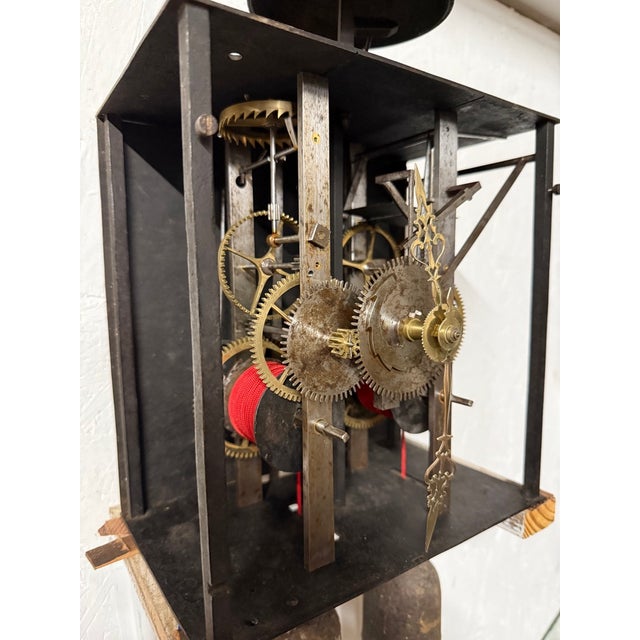 White 19th C. French Morbier Clock or Tall Case Movement For Sale - Image 8 of 12