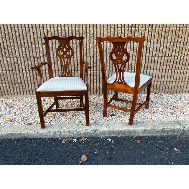 Late 20th Century Late 20th Century Lexington Furniture Chippendale Style Cherry Dining Chairs- Set of 8 For Sale - Image 5 of 11