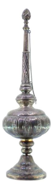 Holy Water Sprinkler in Silver with Reliefs and Applications