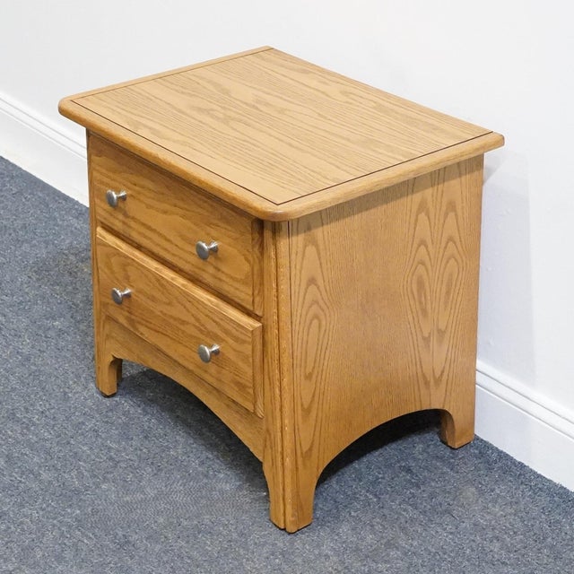 RAGAZZI FURNITURE Solid Oak Early American Country 23" Two Drawer Nightstand - Made in Quebec 22.25" High 23" Wide 18"...