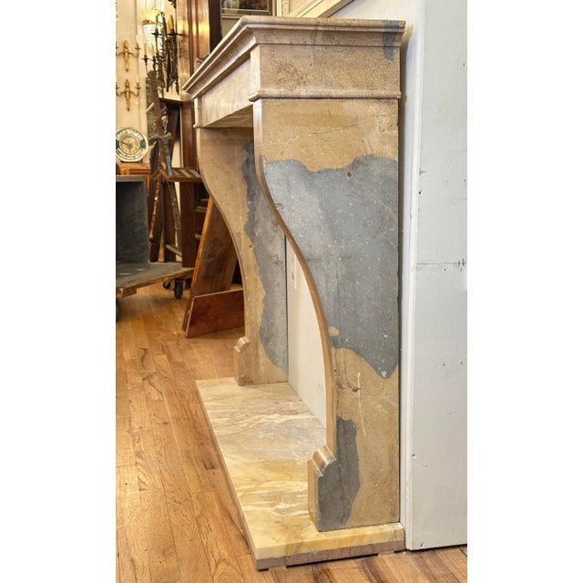 Tan Antique Natural Stone Fireplace Mantel For Sale - Image 8 of 14