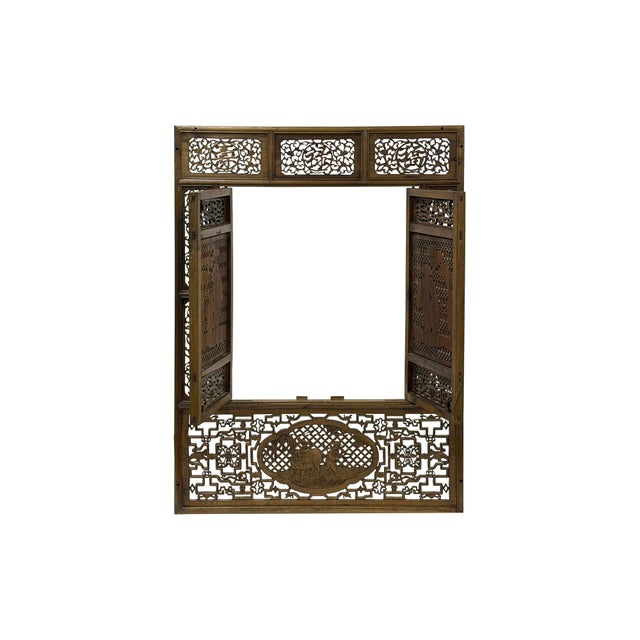 Chinese Scholars Student Motifs Wood Wall Panel Window Screen For Sale - Image 4 of 15