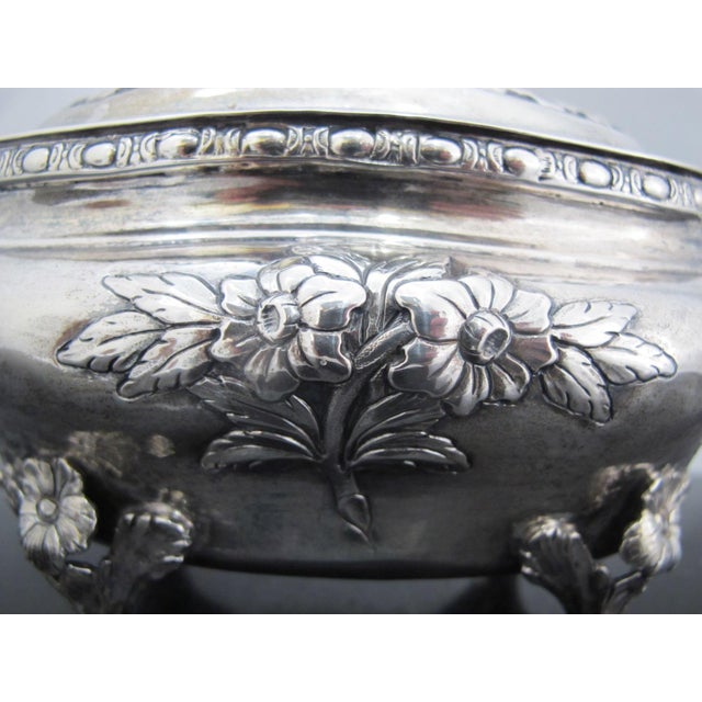 Stunning sterling silver covered box with hallmark at base for maker Sven Wilhelm Strahle, mid 19th century. Rococo style...