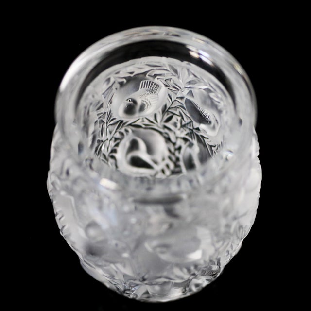 1980s 1980s Signed Lalique France Bagatelle Crystal Vase For Sale - Image 5 of 8