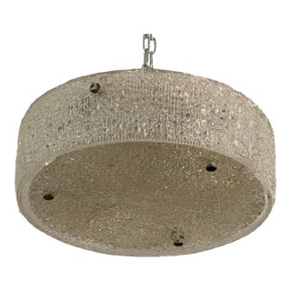 Kaiser Leuchten Ice Glass Flush Mount, Circa 1960s For Sale