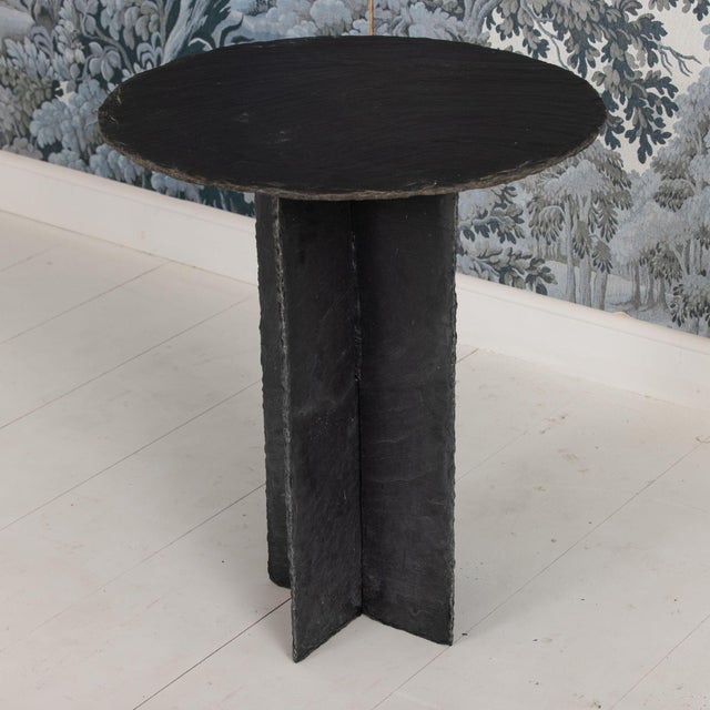 19th c. French Slate Side Table from the Ardennes Region of France with a beautiful patina. The table comes in 3 parts....