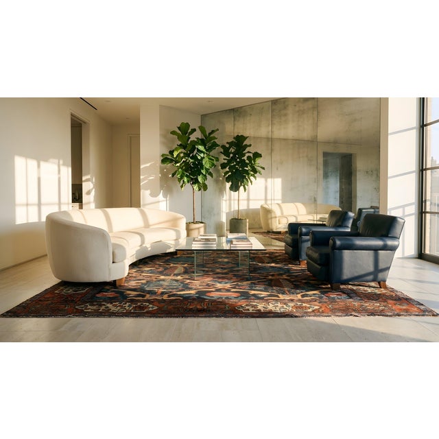 Tribal Geometric Cypress Tree Garden Design Antique Persian Bakhtiari Rug For Sale - Image 11 of 13