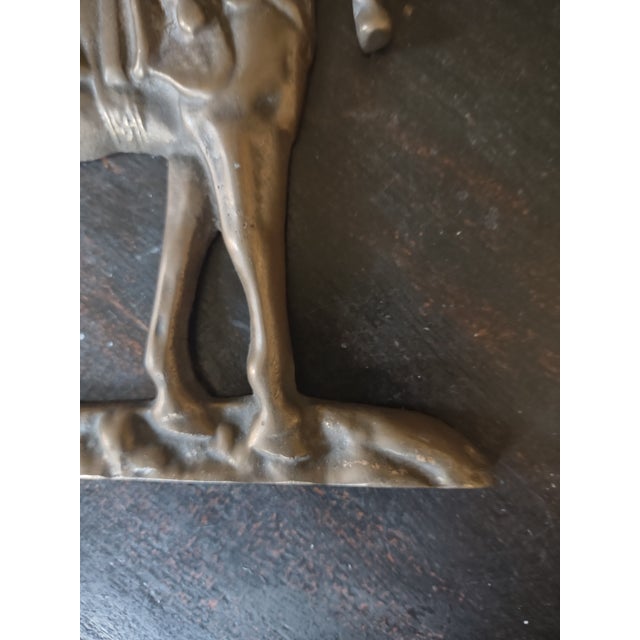 1960s Vintage Brass Equestrian Horse Plaque For Sale In Atlanta - Image 6 of 7