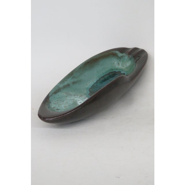 Mid Century Modern Ceramic Green and Brown Ashtray 4601b For Sale - Image 13 of 16