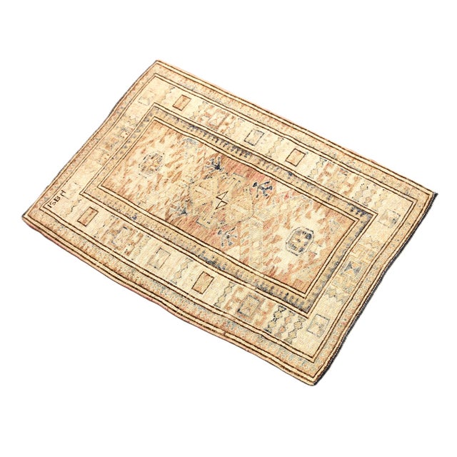 Textile 2'x3' Antique-Style Geometric Caucasian Rug, Pink & Ivory Ariana Hazara For Sale - Image 7 of 8