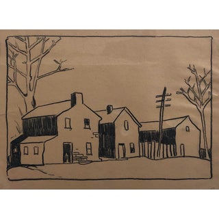 Evelyn Underwood Streetscape Drawing For Sale