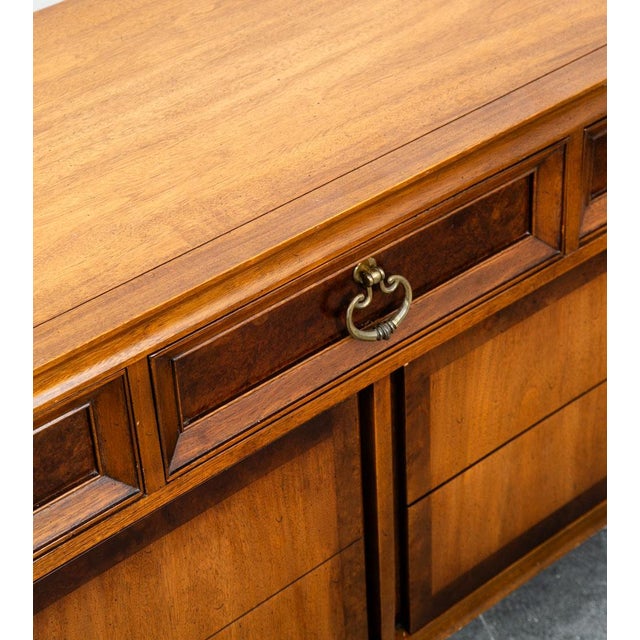 Mid Century Modern Dresser Credenza 7 Drawer Basic Witz Wood Vintage MCM Brass For Sale In Sacramento - Image 6 of 12