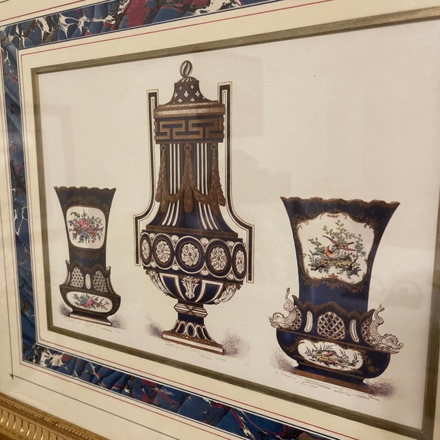 Antique 18th century sevres pattern depicting three assorted combat and gold gilt sevres porcelain pieces. Vase and...