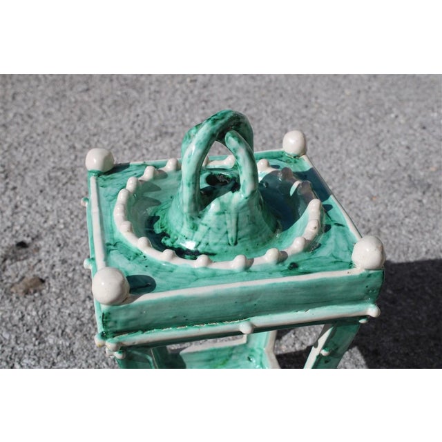 Vintage Vietri Ceramic Lantern, 1950, in Flawless conditions. Designed 1950 to 1959 Up to 250V (Europe/UK Standard).The...