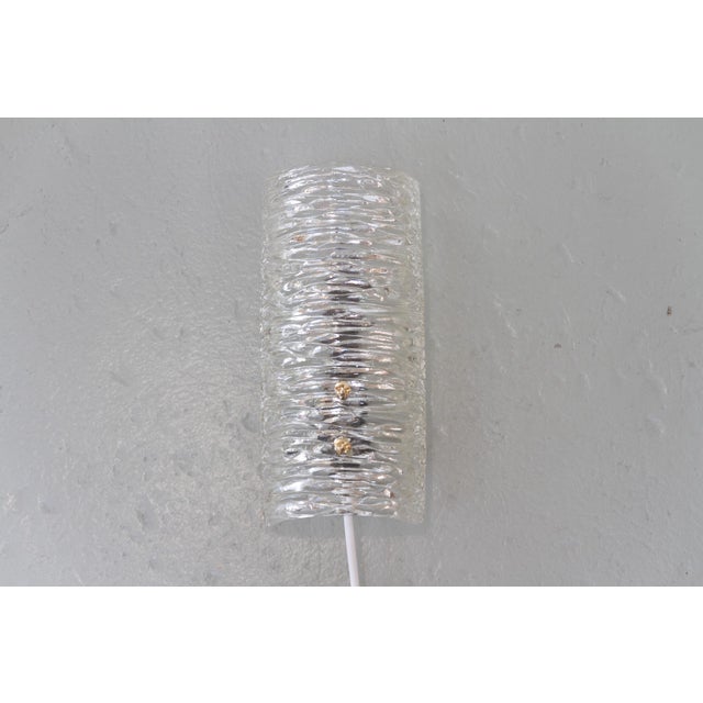 Mid-Century Modern Swedish Glass and Brass Sconce by Carl Fagerlund for Orrefors, 1960s For Sale - Image 12 of 17