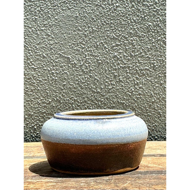 Vintage Original Glazed Ceramic Bowl For Sale - Image 9 of 12