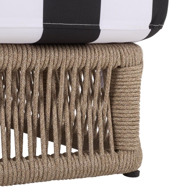 Gillian Chaise Lounge, Heather Tan/Black Stripe For Sale - Image 9 of 12