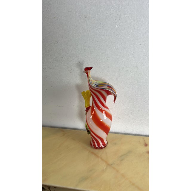 Mid-Century Polychrome Murano Glass Rooster and Flower Vase, 1950s For Sale - Image 11 of 12