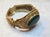 Chinese Vintage Chinese Export Filigree Gilded Silver Bracelet With Bloodstone Cabochon For Sale - Image 3 of 10